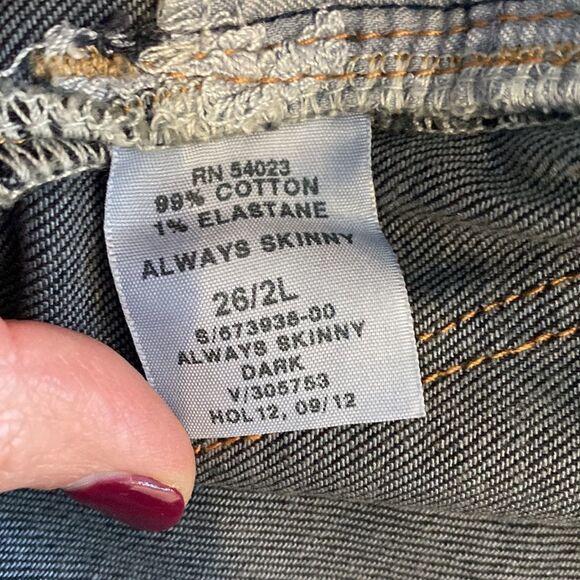 Sz 2/26L Long Dark Gap Always Skinny jeans - Picture 13 of 13